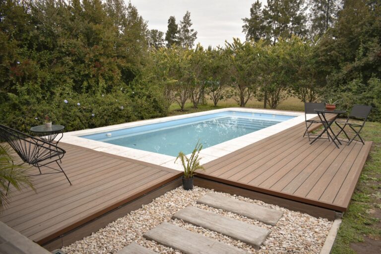 WPC decking swimming pool